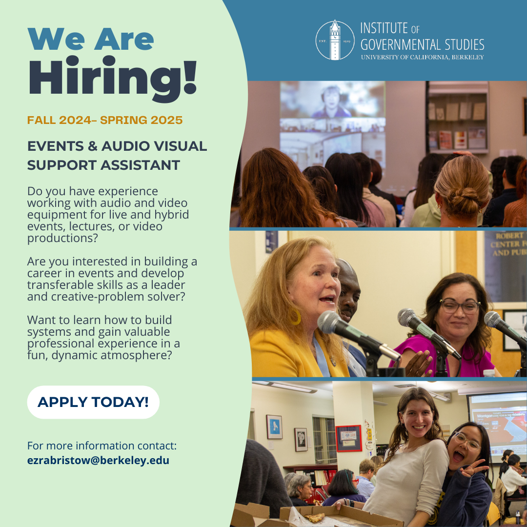 We're Hiring an Events and AV Support Student Assistant! Fall 2024-Spring 2025