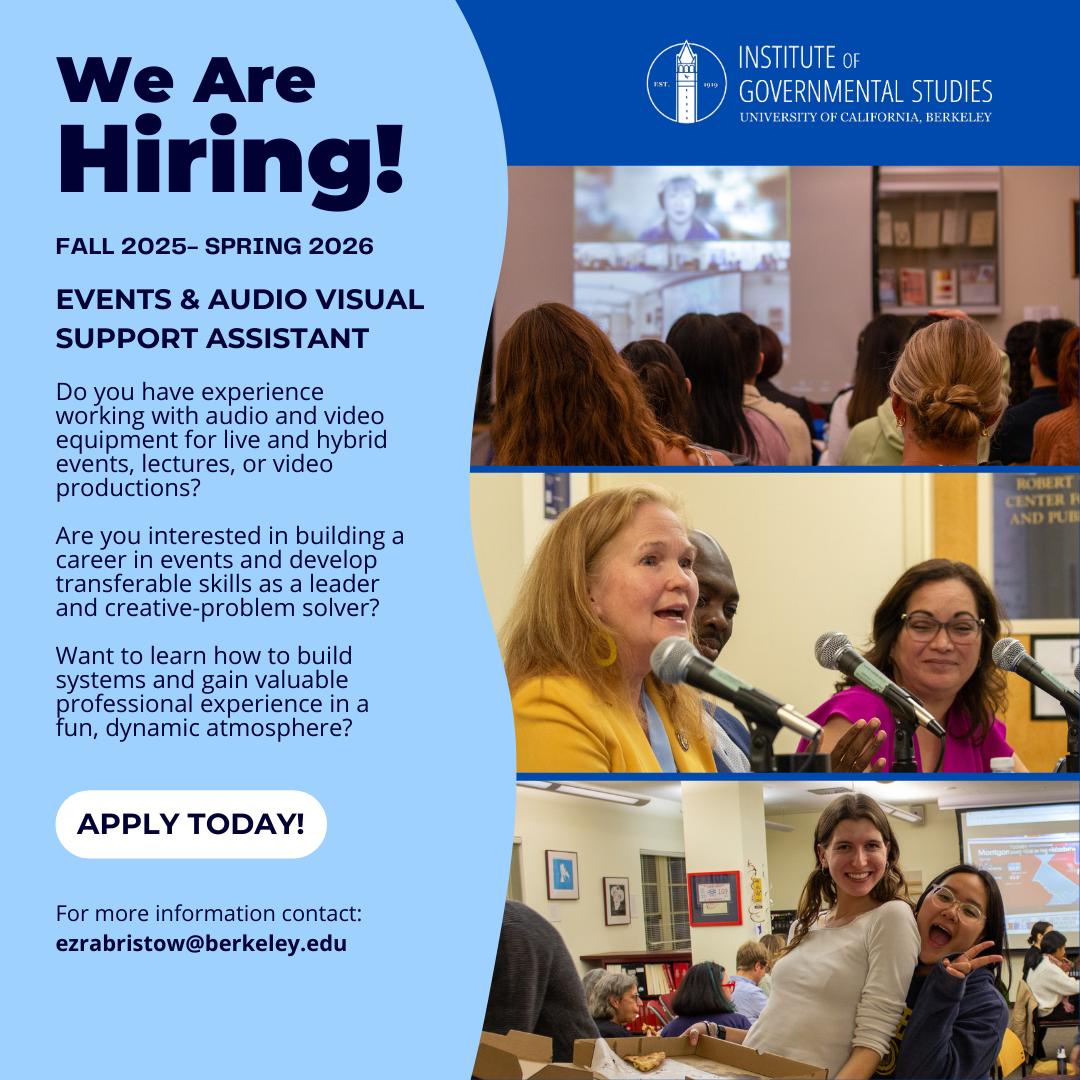 Fall 2024-Spring 2025 Events and AV Student Assistant IG Graphic We're Hiring an Events and AV Support Student Assistant! Fall 2024-Spring 2025