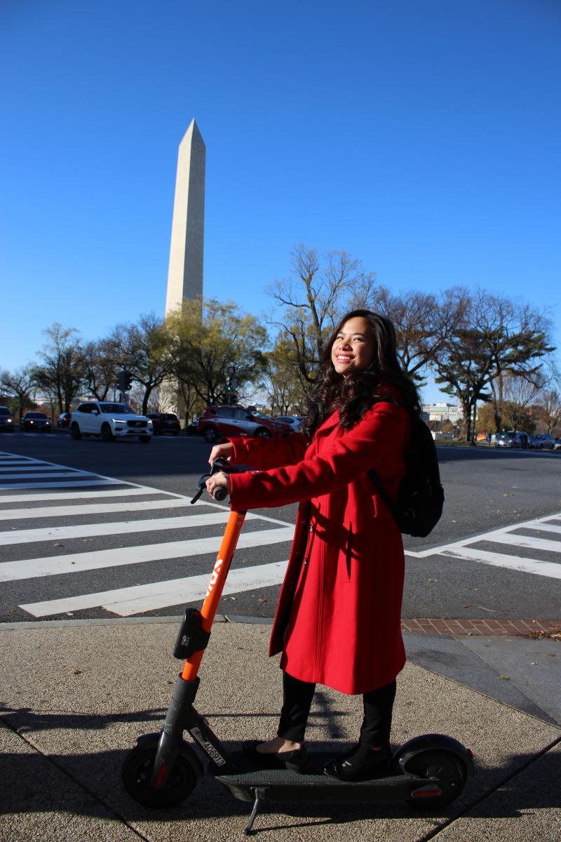 Katrina Michelle Villacisneros standing in Washington D.C. 