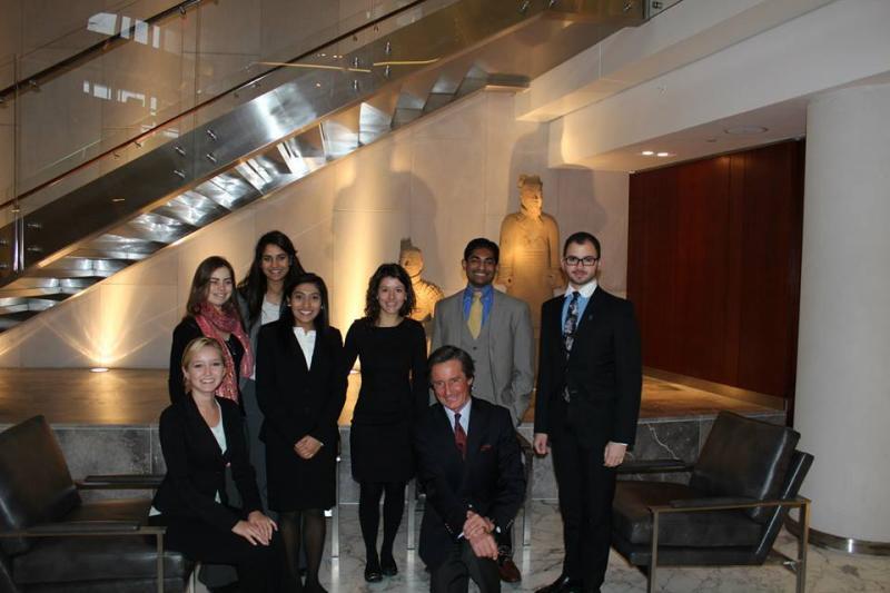 Matsui Fellow Dasha Burns (seated left) with Peter Launsky-Tieffenthal (seated center), the Under-Secretary-General for Public Information at the United Nations.