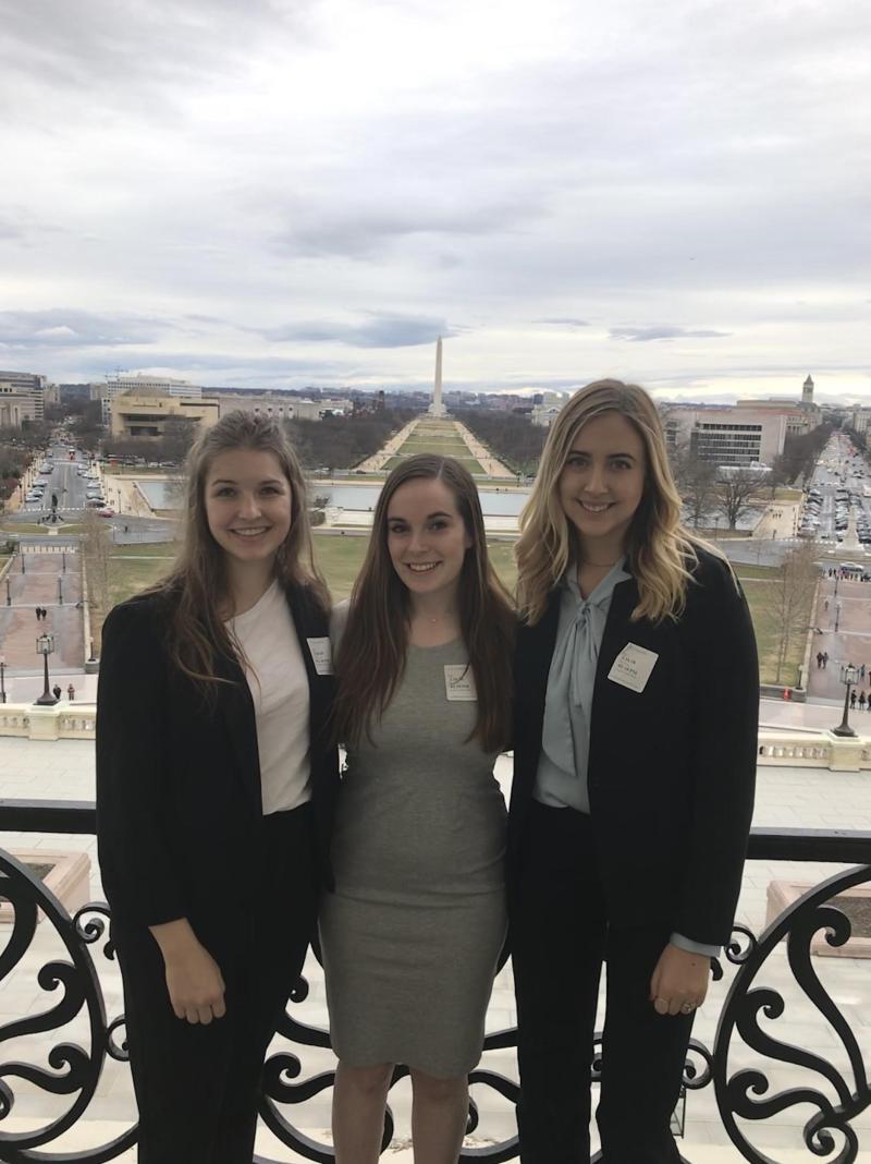 Bailey Maher standing with two friends in Washington D.C.