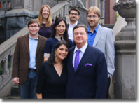 2013-2014 Synar Fellows with IGS benefactors William Brandt and Patrice Bugelas-Brandt on the steps of South Hall, UC Berkeley