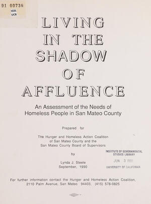  an assessment of the needs of homeless people in San Mateo County