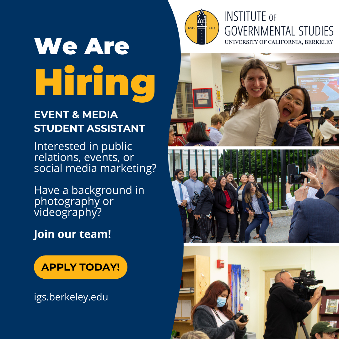 hiring sign for event-media student assistant job
